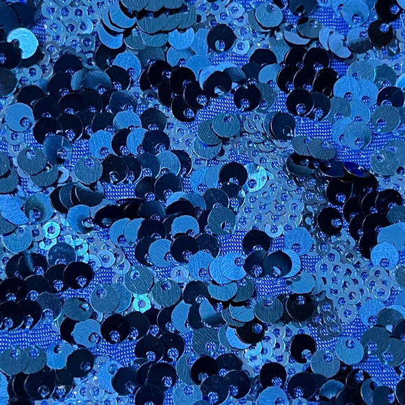 Aqua Chiffon Cami Sequin Mini Dress NYE Party Night Out Blouson Blue SZ 2 HOCO - Picture 11 of 11